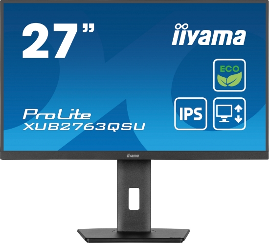 Picture of iiyama ProLite XUB2763QSU-B1 computer monitor 68.6 cm (27") 2560 x 1440 pixels Full HD LED Black