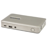 Picture of StarTech.com USB C Dock - USB-C to DisplayPort 4K 30Hz or VGA - 65W USB Power Delivery Charging - 4-Port USB 3.1 Gen 1 Hub - Universal USB-C Laptop Docking Station w/ Ethernet