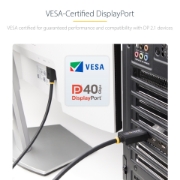 Picture of StarTech.com 2m DisplayPort 2.1 Cable, VESA Certified DP40 DisplayPort Cable w/UHBR10/HDR/HDCP 2.2, 8K 60Hz/4K 144Hz w/DSC 1.2a, 40Gbps, DP 2.1 Cable, UHD Monitor Cord, M/M