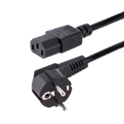 Picture of StarTech.com 1m (3ft) Computer Power Cord, 18AWG, EU Schuko to C13 Power Cord, 250V 10A, Black Replacement AC Cord, TV/Monitor Power Cable, Schuko CEE 7/7 to IEC 60320 C13 Power Cord - PC Power Supply Cable