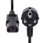 Picture of StarTech.com 1m (3ft) Computer Power Cord, 18AWG, EU Schuko to C13 Power Cord, 250V 10A, Black Replacement AC Cord, TV/Monitor Power Cable, Schuko CEE 7/7 to IEC 60320 C13 Power Cord - PC Power Supply Cable