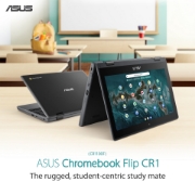 Picture of ASUS Chromebook Flip CR1 CR1100FKA-BP0420 Intel® Celeron® N N4500 29.5 cm (11.6") Touchscreen HD 4 GB LPDDR4x-SDRAM 32 GB eMMC Wi-Fi 6 (802.11ax) ChromeOS Belgian Grey