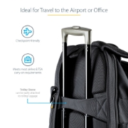 Picture of StarTech.com 17.3" Laptop Backpack with Removable Accessory Organizer Case - Professional IT Tech Backpack for Work/Travel/Commute - Ergonomic Computer Bag - Durable Ballistic Nylon - Notebook/Tablet Pockets