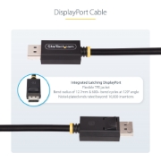 Picture of StarTech.com 1m DisplayPort 2.1 Cable, VESA Certified DP80 DisplayPort Cable w/UHBR20/HDR/DSC 1.2a/HDCP 2.2, 16K/8K 60Hz, 4K 240Hz, 80Gbps, DP 2.1 Cable, UHD Monitor Cord, M/M