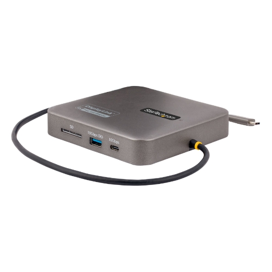 Picture of StarTech.com USB C Multiport Adapter, Dual 4K 60Hz HDMI 2.0b, HDR10, 2x 10Gbps USB Hub, 100W PD Pass-Through, GbE, SD, 14"/35cm Cable, Mini Dock, Laptop Docking Station, Win/Mac