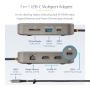Picture of StarTech.com USB C Multiport Adapter, Dual 4K 60Hz HDMI 2.0b, HDR10, 2x 10Gbps USB Hub, 100W PD Pass-Through, GbE, SD, 14"/35cm Cable, Mini Dock, Laptop Docking Station, Win/Mac