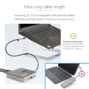 Picture of StarTech.com USB C Multiport Adapter, Dual 4K 60Hz HDMI 2.0b, HDR10, 2x 10Gbps USB Hub, 100W PD Pass-Through, GbE, SD, 14"/35cm Cable, Mini Dock, Laptop Docking Station, Win/Mac