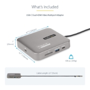 Picture of StarTech.com USB C Multiport Adapter, Dual 4K 60Hz HDMI 2.0b, HDR10, 2x 10Gbps USB Hub, 100W PD Pass-Through, GbE, SD, 14"/35cm Cable, Mini Dock, Laptop Docking Station, Win/Mac