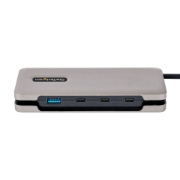 Picture of StarTech.com 4-Port USB-C Hub - 1x USB-A & 3x USB-C Ports - USB 3.2 Gen 2 (10Gbps) - Bus Powered - USB Type C Hub w/ 12.6in/32cm Wrap-Around Cable - Portable USB-C to USB-A Hub