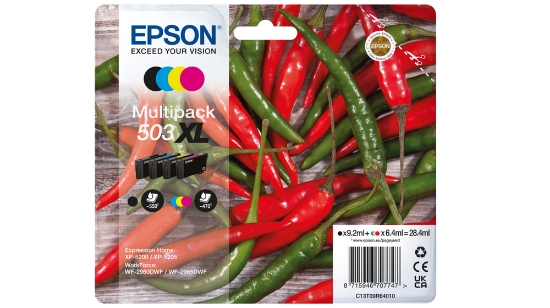 Picture of Epson 503XL ink cartridge 4 pc(s) Original High (XL) Yield Black, Cyan, Magenta, Yellow
