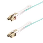 Picture of StarTech.com 10m (32.8ft) LC to LC (UPC) OM4 Multimode Fiber Optic Cable w/Push Pull Tabs, 50/125µm, 100G, Bend Insensitive, Low Insertion Loss - LSZH Fiber Jumper Cord
