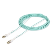 Picture of StarTech.com 10m (32.8ft) LC to LC (UPC) OM4 Multimode Fiber Optic Cable w/Push Pull Tabs, 50/125µm, 100G, Bend Insensitive, Low Insertion Loss - LSZH Fiber Jumper Cord