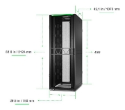 Picture of APC NetShelter SX Server Rack Gen 2, 45U, 2124H x 750W x 1070D mm, with Sides, Black
