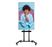 Picture of B-Tech Large Universal Flat Screen Trolley / Floor Stand (VESA 600 x 400) - 1.6m Ø50mm Poles