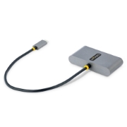Picture of StarTech.com 4-Port USB-C Hub with 100W Power Delivery Pass-Through - 2x USB-A + 2x USB-C - USB 3.0 5Gbps - 1ft (30cm) Long Cable - Portable USB Type-C to USB-A/C Hub