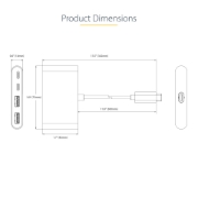 Picture of StarTech.com 4-Port USB-C Hub with 100W Power Delivery Pass-Through - 2x USB-A + 2x USB-C - USB 3.0 5Gbps - 1ft (30cm) Long Cable - Portable USB Type-C to USB-A/C Hub