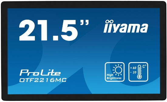 Picture of iiyama OTF2216MC-B1 Signage Display Digital signage flat panel 55.9 cm (22") LCD 1100 cd/m² Full HD Black Touchscreen