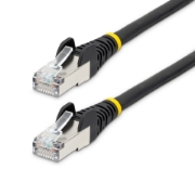 Picture of StarTech.com 1.5m CAT6a Ethernet Cable - Black - Low Smoke Zero Halogen (LSZH) - 10GbE 500MHz 100W PoE++ Snagless RJ-45 w/Strain Reliefs S/FTP Network Patch Cord