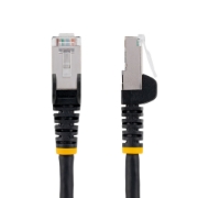 Picture of StarTech.com 1.5m CAT6a Ethernet Cable - Black - Low Smoke Zero Halogen (LSZH) - 10GbE 500MHz 100W PoE++ Snagless RJ-45 w/Strain Reliefs S/FTP Network Patch Cord