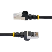 Picture of StarTech.com 1.5m CAT6a Ethernet Cable - Black - Low Smoke Zero Halogen (LSZH) - 10GbE 500MHz 100W PoE++ Snagless RJ-45 w/Strain Reliefs S/FTP Network Patch Cord
