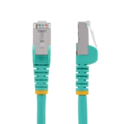 Picture of StarTech.com 2m CAT6a Ethernet Cable - Aqua - Low Smoke Zero Halogen (LSZH) - 10GbE 500MHz 100W PoE++ Snagless RJ-45 w/Strain Reliefs S/FTP Network Patch Cord