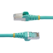 Picture of StarTech.com 2m CAT6a Ethernet Cable - Aqua - Low Smoke Zero Halogen (LSZH) - 10GbE 500MHz 100W PoE++ Snagless RJ-45 w/Strain Reliefs S/FTP Network Patch Cord