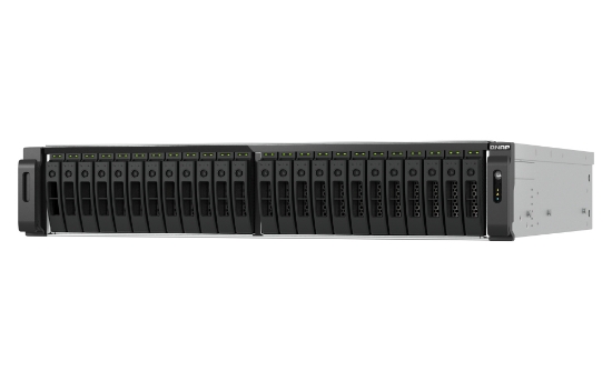 Picture of QNAP TS-H3077AFU-R5-32G NAS/storage server Rack (2U) AMD Ryzen™ 5 32 GB DDR5 0 TB QuTS hero Black, Metallic