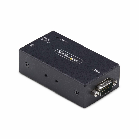 Picture of StarTech.com 1-Port Serial to Ethernet Adapter, IP Serial Device Server For Remote RS232 Devices, Wall/DIN Rail Mountable, Metal Housing, RJ45 LAN to DB9 Serial Converter