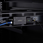 Picture of StarTech.com 1-Port Serial to Ethernet Adapter, IP Serial Device Server For Remote RS232 Devices, Wall/DIN Rail Mountable, Metal Housing, RJ45 LAN to DB9 Serial Converter