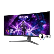 Picture of AOC AGON PRO AG346UCD computer monitor 86.4 cm (34") 3440 x 1440 pixels Wide Quad HD QD-OLED Black, Grey