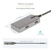 Picture of StarTech.com USB-C Multiport Adapter - 4K 60Hz HDMI w/HDR - 3-Port USB Hub - 100W Power Delivery Pass-Through - Works With Chromebook certified - Windows/macOS/iPadOS/Android™