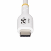 Picture of StarTech.com 4m White USB-C Charging Cable, USB-IF Certified USB C Cable, 240W PD EPR, USB 2.0 Type-C Laptop Charger Cord, USB-C Data Transfer Cable, TPE Jacket