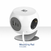 Picture of ACT AC2420 power extension 1.5 m 3 AC outlet(s) Indoor White