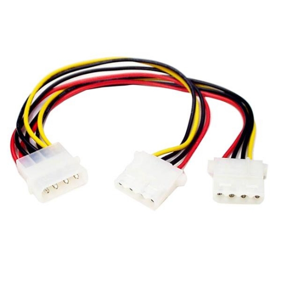 Picture of StarTech.com LP4 to 2x LP4 Power Y Splitter Cable M/F