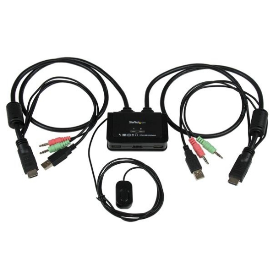 Picture of StarTech.com 2 Port USB HDMI Cable KVM Switch with Audio and Remote Switch – USB Powered