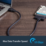 Picture of StarTech.com USB 3.1 to 2.5" SATA Hard Drive Adapter - USB 3.1 Gen 2 10Gbps with UASP External HDD/SSD Storage Converter