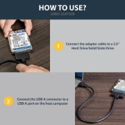 Picture of StarTech.com USB 3.1 to 2.5" SATA Hard Drive Adapter - USB 3.1 Gen 2 10Gbps with UASP External HDD/SSD Storage Converter