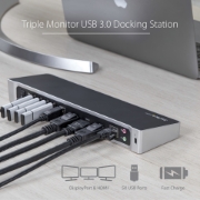 Picture of StarTech.com Triple-Monitor USB 3.0 Docking Station - 1x HDMI - 2x DisplayPort