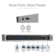 Picture of StarTech.com Triple-Monitor USB 3.0 Docking Station - 1x HDMI - 2x DisplayPort