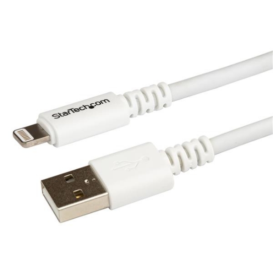 Picture of StarTech.com 3 m (10 ft.) USB to Lightning Cable - Long iPhone / iPad / iPod Charger Cable - Lightning to USB Cable - Apple MFi Certified - White