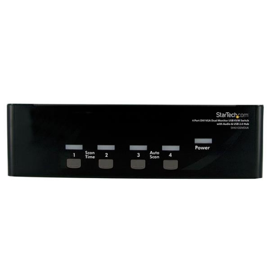 Picture of StarTech.com 4 Port DVI VGA Dual Monitor KVM Switch USB with Audio & USB 2.0 Hub