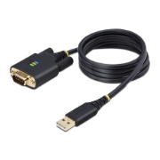 Picture of StarTech.com 3ft (1m) USB to Serial Adapter Cable, COM Retention, Interchangeable Screws/Nuts, USB-A to DB9 RS232, FTDI IC, ESD Protection, Windows/macOS/Linux