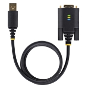 Picture of StarTech.com 3ft (1m) USB to Serial Adapter Cable, COM Retention, Interchangeable Screws/Nuts, USB-A to DB9 RS232, FTDI IC, ESD Protection, Windows/macOS/Linux