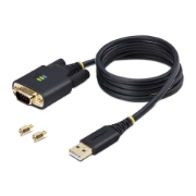 Picture of StarTech.com 3ft (1m) USB to Serial Adapter Cable, COM Retention, Interchangeable Screws/Nuts, USB-A to DB9 RS232, FTDI IC, ESD Protection, Windows/macOS/Linux