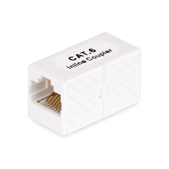Picture of StarTech.com RJ45 Coupler, Inline Cat6 Coupler, Female to Female (F/F) T568 Connector, Unshielded Ethernet Cable Extension