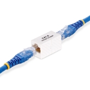 Picture of StarTech.com RJ45 Coupler, Inline Cat6 Coupler, Female to Female (F/F) T568 Connector, Unshielded Ethernet Cable Extension