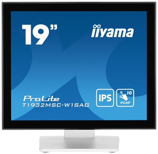Picture of iiyama ProLite T1932MSC-W1SAG computer monitor 48.3 cm (19") 1280 x 1024 pixels Full HD LED Touchscreen Tabletop White