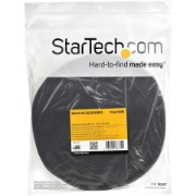 Picture of StarTech.com 50ft Hook and Loop Roll - Cut-to-Size Reusable Cable Ties - Bulk Industrial Wire Fastener Tape /Adjustable Fabric Wraps Black / Resuable Self Gripping Cable Management Straps
