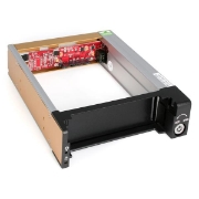 Picture of StarTech.com Black Aluminum 5.25in Rugged SATA Hard Drive Mobile Rack Drawer