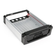 Picture of StarTech.com Black Aluminum 5.25in Rugged SATA Hard Drive Mobile Rack Drawer